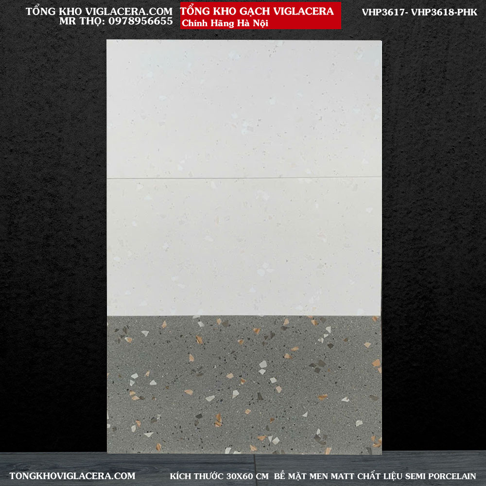 Bộ gạch ốp tường Terrazzo Viglacera VHP3617- VHP3618